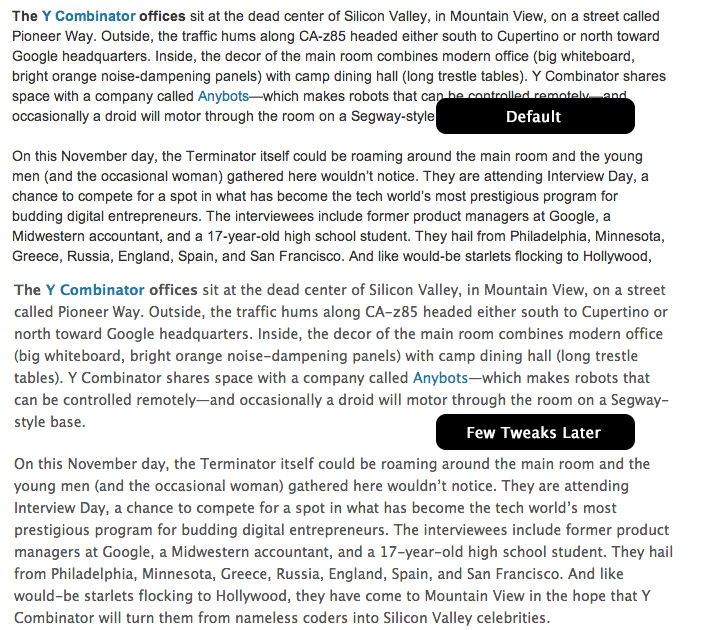 Wired Magazine Typsetting